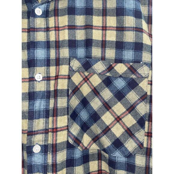 Vintage Canada Forest Button Down Flannel Shirt Mens Size Large 41/42 Plaid Blue - Picture 2 of 10